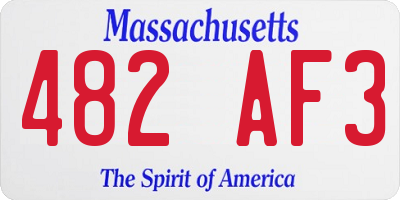 MA license plate 482AF3