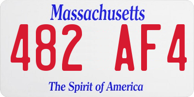 MA license plate 482AF4
