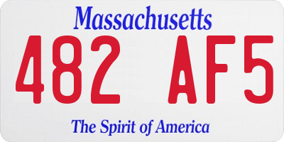 MA license plate 482AF5
