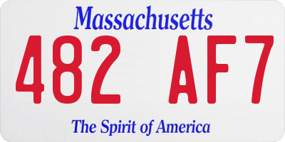 MA license plate 482AF7
