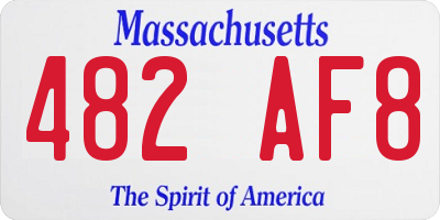 MA license plate 482AF8