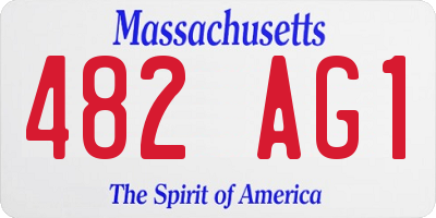 MA license plate 482AG1