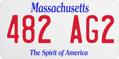 MA license plate 482AG2