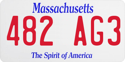MA license plate 482AG3