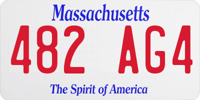 MA license plate 482AG4