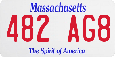 MA license plate 482AG8