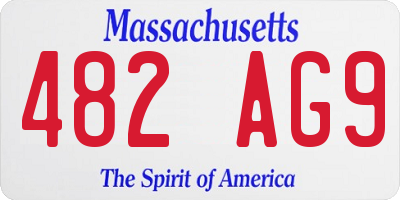 MA license plate 482AG9