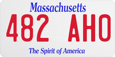 MA license plate 482AH0