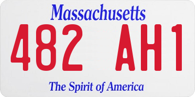 MA license plate 482AH1