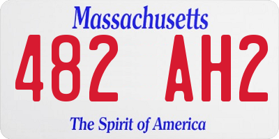 MA license plate 482AH2