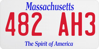 MA license plate 482AH3