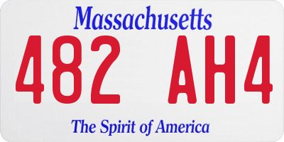 MA license plate 482AH4