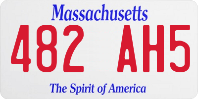 MA license plate 482AH5