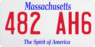 MA license plate 482AH6
