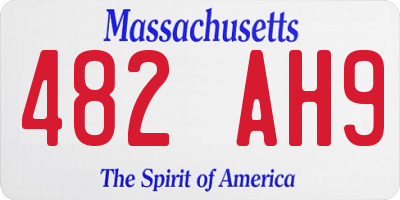 MA license plate 482AH9