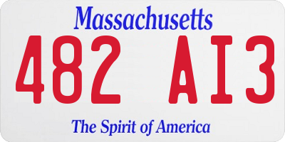 MA license plate 482AI3