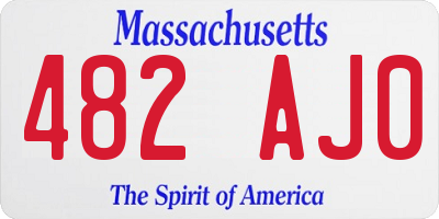 MA license plate 482AJ0