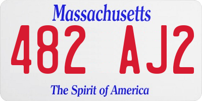 MA license plate 482AJ2
