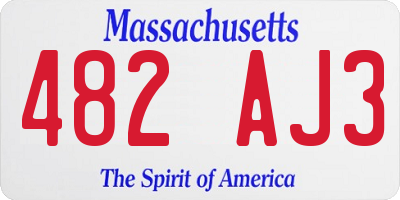 MA license plate 482AJ3