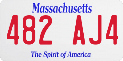 MA license plate 482AJ4