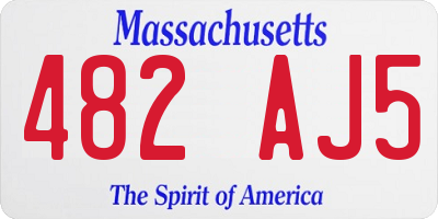 MA license plate 482AJ5