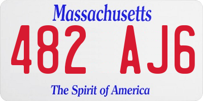 MA license plate 482AJ6