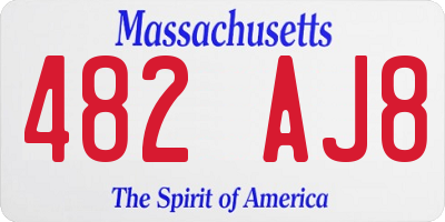 MA license plate 482AJ8