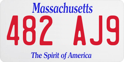 MA license plate 482AJ9