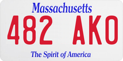 MA license plate 482AK0