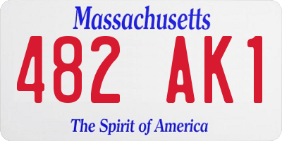MA license plate 482AK1