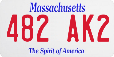 MA license plate 482AK2