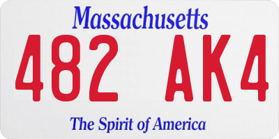 MA license plate 482AK4