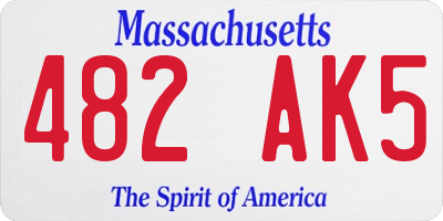 MA license plate 482AK5