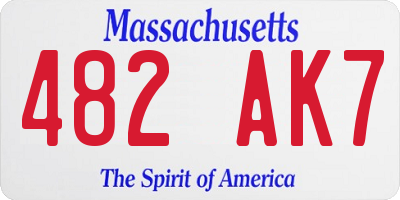 MA license plate 482AK7