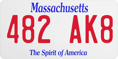 MA license plate 482AK8