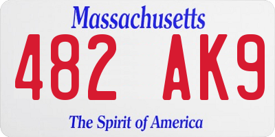 MA license plate 482AK9