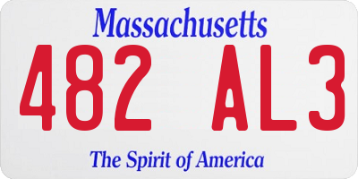 MA license plate 482AL3