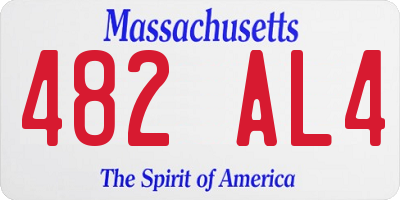 MA license plate 482AL4