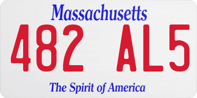 MA license plate 482AL5