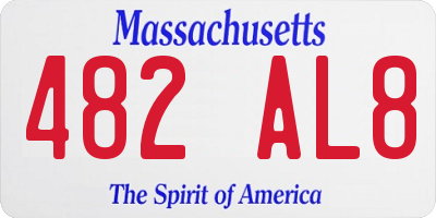 MA license plate 482AL8