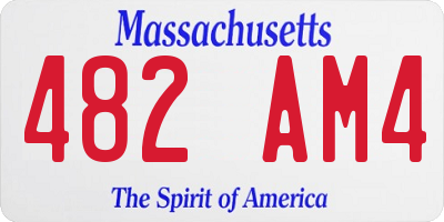 MA license plate 482AM4