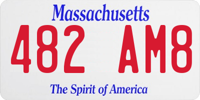 MA license plate 482AM8