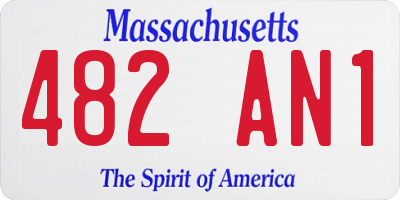 MA license plate 482AN1