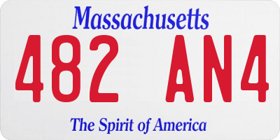 MA license plate 482AN4