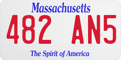 MA license plate 482AN5