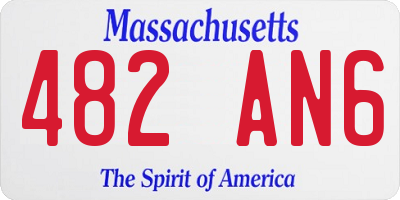 MA license plate 482AN6