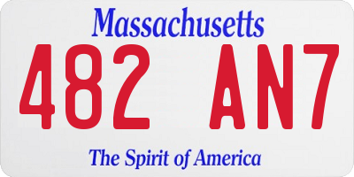 MA license plate 482AN7