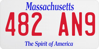 MA license plate 482AN9