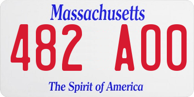 MA license plate 482AO0