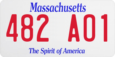 MA license plate 482AO1